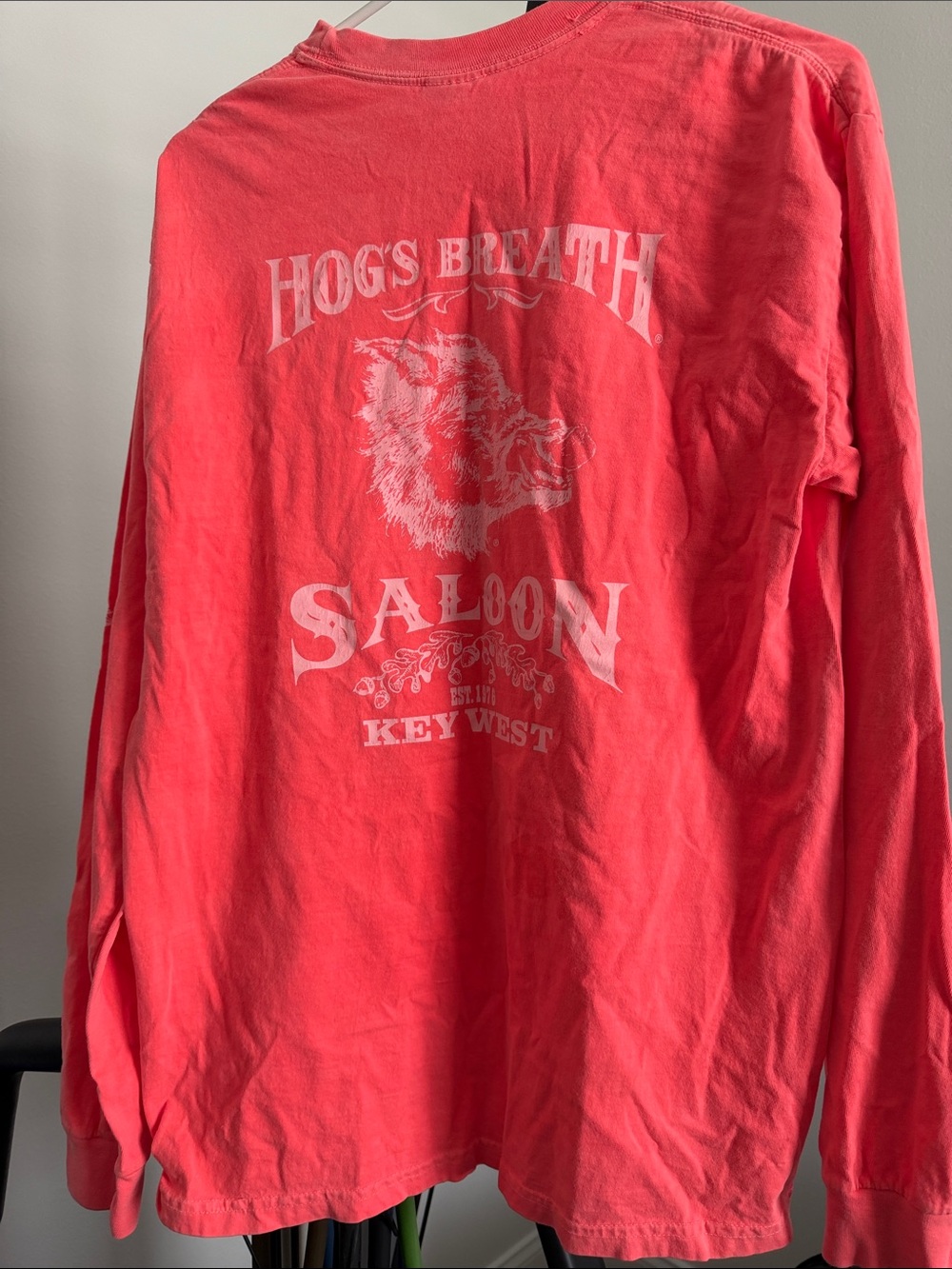 Hogs Breath Key West Coral Pink Long Sleeve Tee
